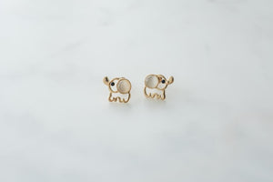 Gold Elephant Earrings